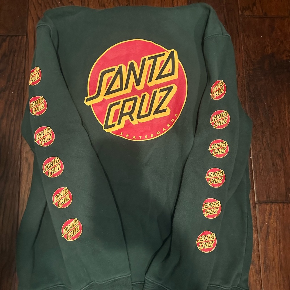 Santa Cruz Green Sweatshirt with Red and Yellow Logo